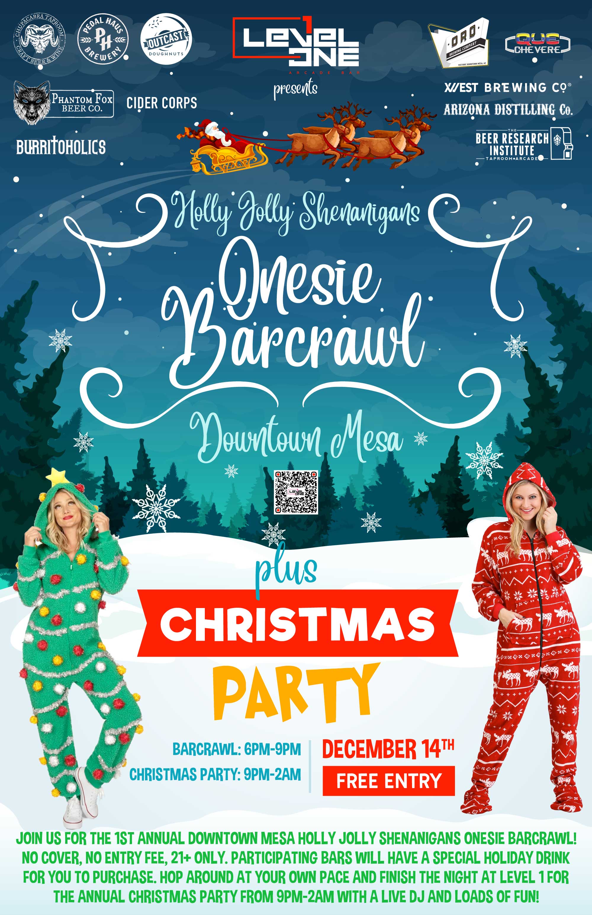 Holly Jolly Shenanigans Onesie Barcrawl + Christmas Party
