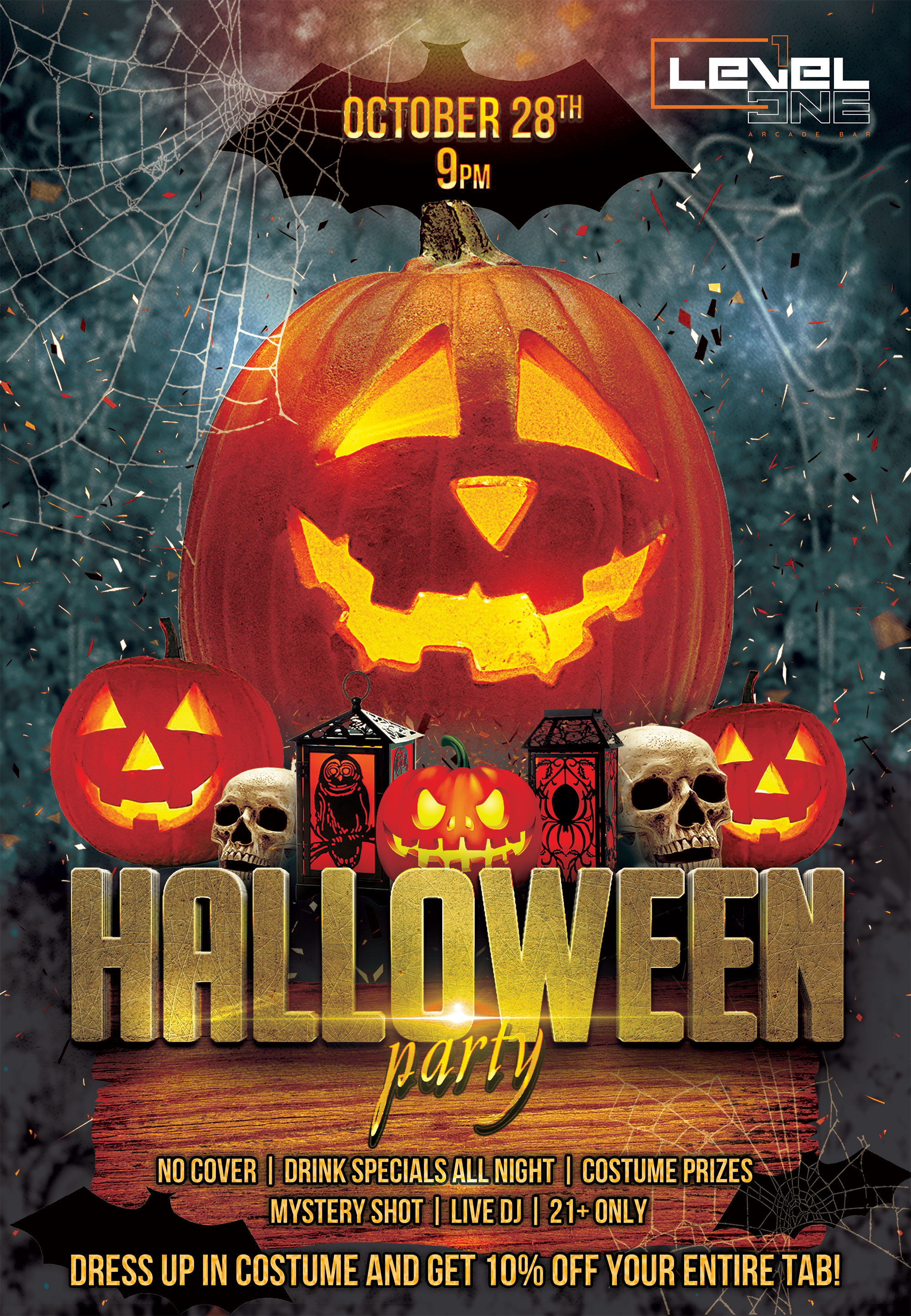 Level 1 Arcade Bar Halloween Party