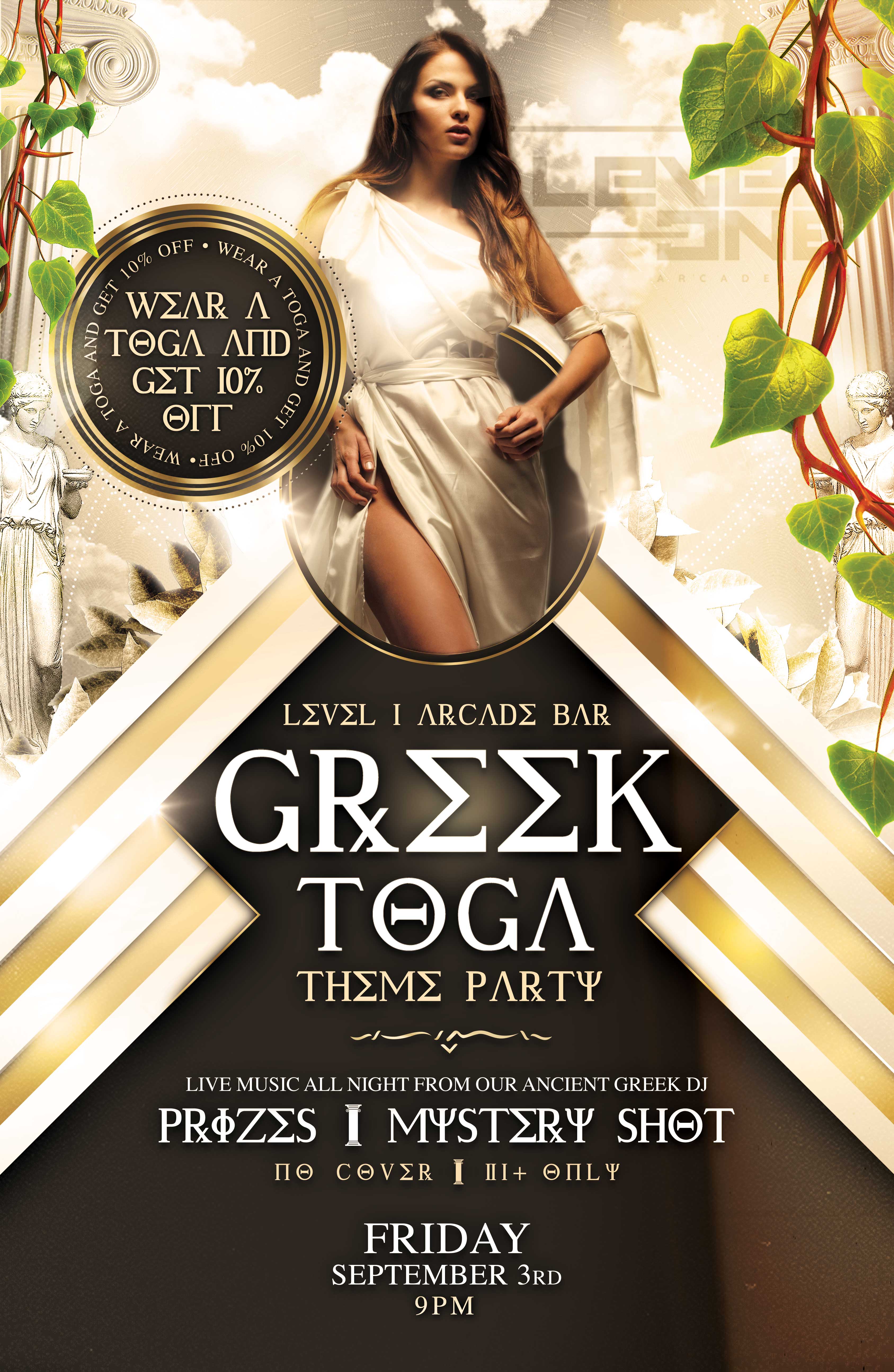 Level 1 Greek Toga Party