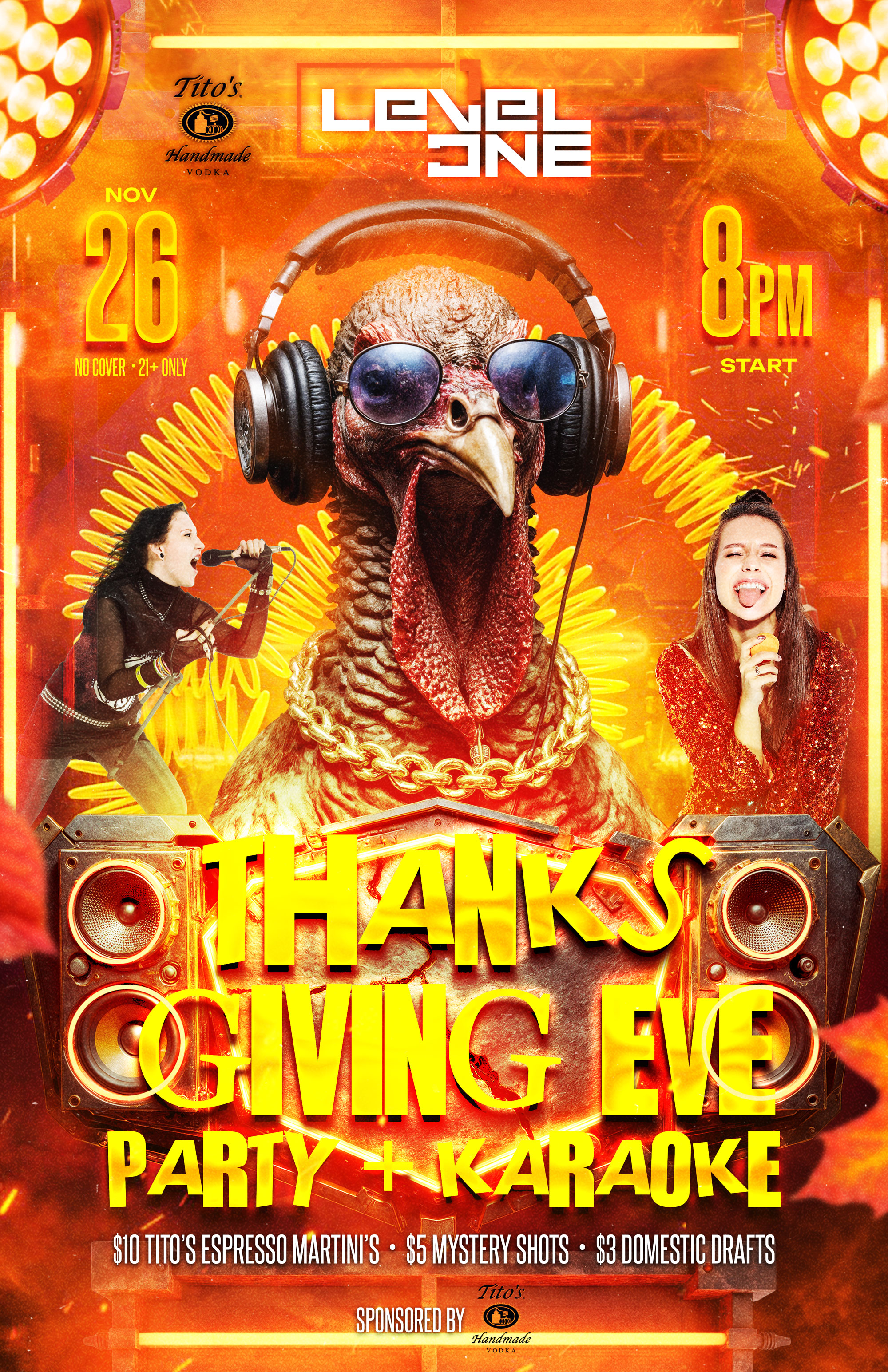 Thanksgiving Eve Karaoke Party at Level 1 Arcade Bar! Thanksgiving Eve Karaoke Party at Level 1 Arcade Bar!
